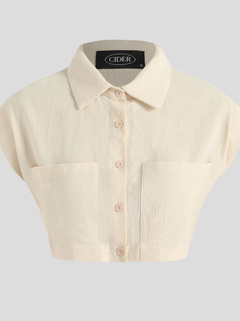 Cider Cream Cropped Button-Up Shirt